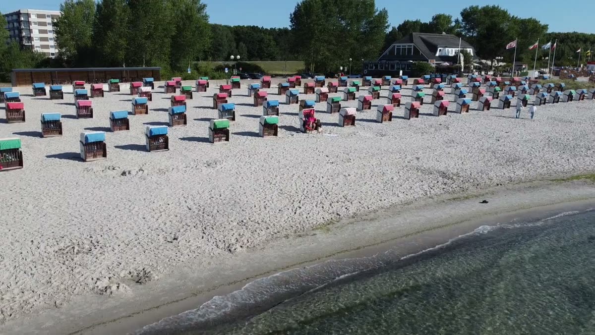 Drohnenvideo vom Strand in Grömitz